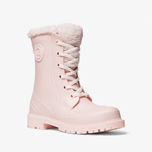 Montaigne Faux Shearling-Lined PVC Rain Boot MICHAEL KORS